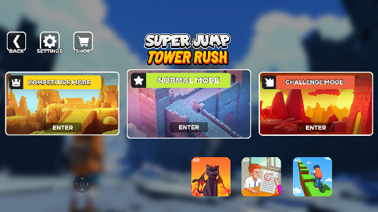 超级跳塔冲刺游戏大量货币版下载(Super Jump Tower Rush)